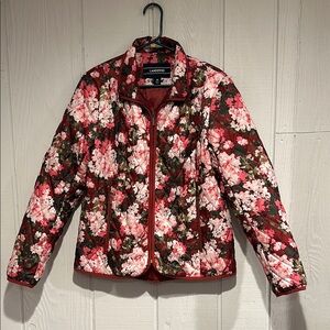 Lands' End Women's Floral Jacket - Red